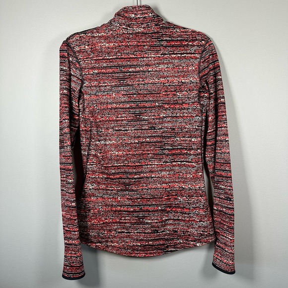 Nike Pro Combat Medium Orange Black 1/2 Zip Long Sleeve Pullover - Picture 2 of 5